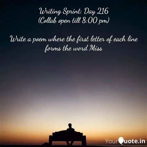 Writing Sprint Day 216 Quotes Writings By YourQuote Baba