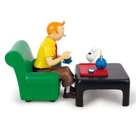 Figurine De Collection Tintin Et Milou En Train De Prendre Le Th