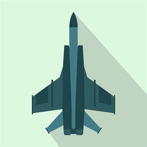 Premium Vector Fighter Jet Icon In Flat Style On A Light Blue Background