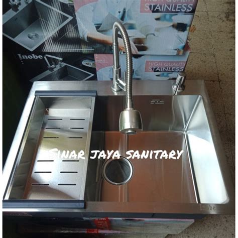 Jual Paket Komplit Kitchen Sink Inobe Stainless Kran Flexible