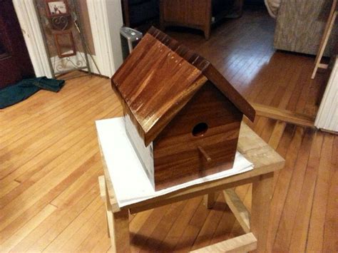 African Mahogany Birdhouse I Made With Scrap Wood From Mahogany Windows
