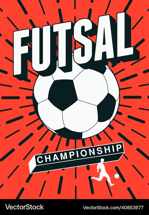 Futsal championship poster logo emblem design Vector Image