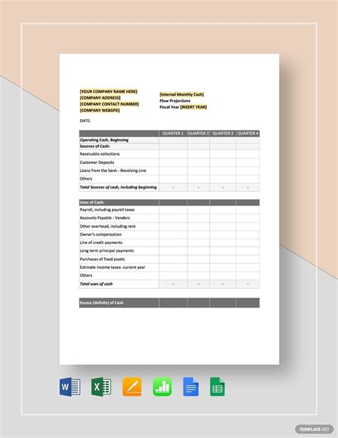 Monthly Cash Flow Forecast Template - Download in Word, Google Docs ...