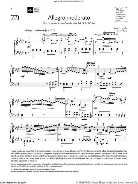 Allegro Moderato Grade 8 List A2 From The Abrsm Piano Syllabus 2021