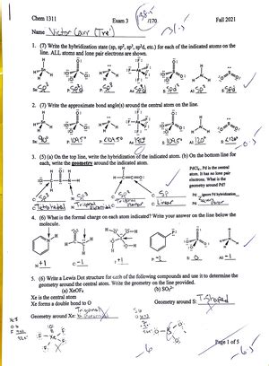 Chem 1311 Exam 1 Key Fall 2022 CHEM 1311 Studocu