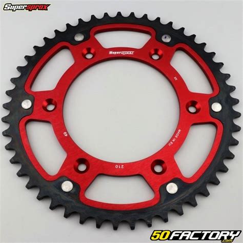 Couronne 49 Dents 520 Honda CR 250 CRF 450 Supersprox Stealth Rouge