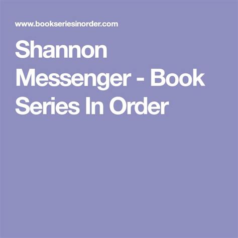 Shannon Messenger Book Series In Order Messenger Shannon Book Series