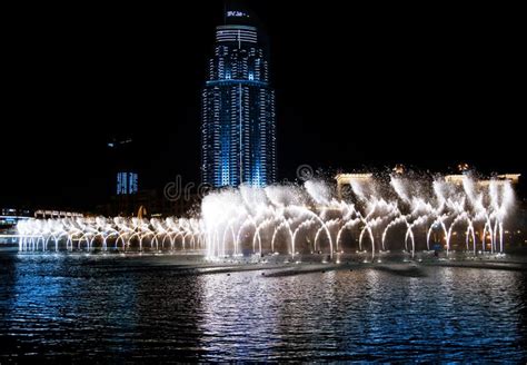 Colored Water Fountain At Night Stock Photo - Image: 24704970