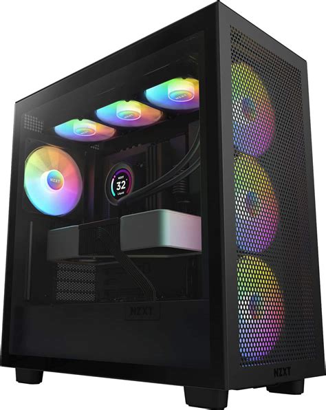 Best Buy NZXT H7 Flow RGB ATX Mid Tower Case With RGB Fans Black CM