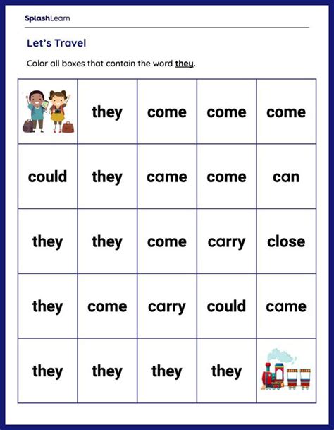 Sight Words Worksheets For Kindergarteners Online Splashlearn Worksheets Library