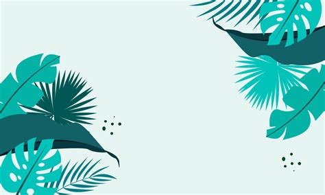 Flat Tropical Leaves Background Vector 7611470 Vector Art At Vecteezy