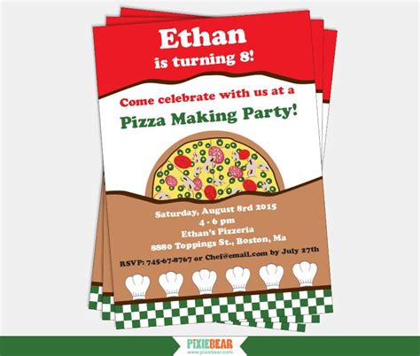 Pizza Party Invitation Pizza Invitation Pizza Party Invite Pizza ...