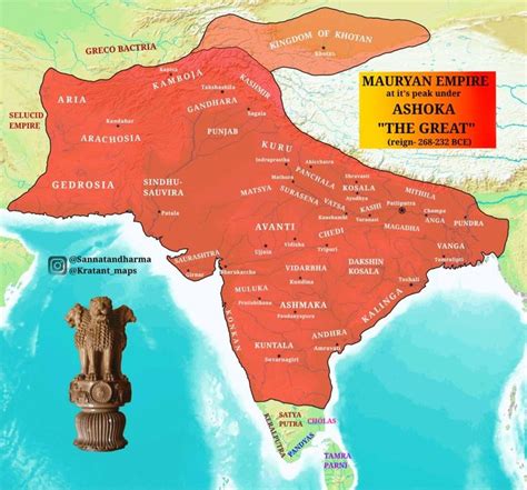 Map Of Mauryan Empire Under Ashoka The Great