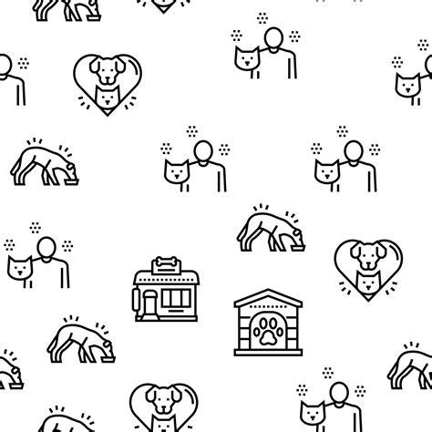Animal Pet Shelter Vector Seamless Pattern 10144492 Vector Art At Vecteezy