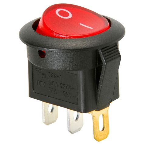 SPST Round Rocker Switch W Red Illumination 125VAC 844632076305 EBay