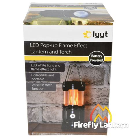 LED Pop Up Flame Effect Camping Lantern And Torch