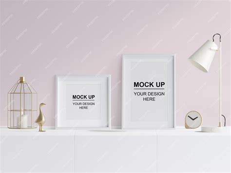 Premium Psd 2 Photo Frame 3d Mockup Artwork Frame Mockup Psd Mockup