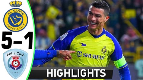 Al Nassr Vs Abha 5 1 All Goals And Highlights 2023 Cristiano Ronaldo