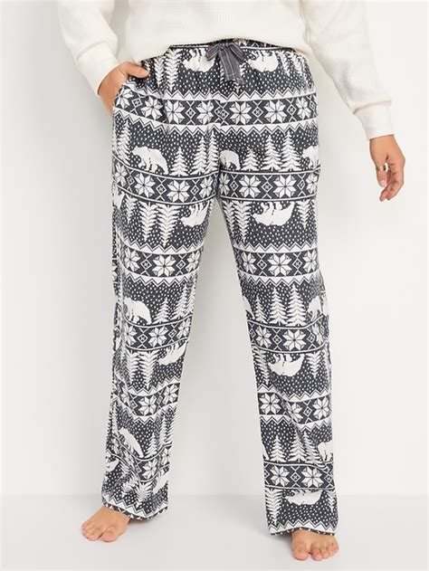 Old Navy Mid Rise Printed Flannel Pajama Pants For Women