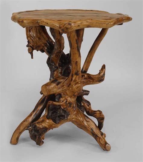 Rustic Adirondack Table End Table Root Driftwood Furniture Rustic