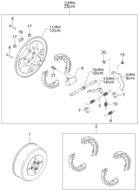 Rear Brake Mechanisms 2001 Kia Sportage