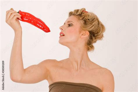 Scharfe Blonde Frau Stock Foto Adobe Stock