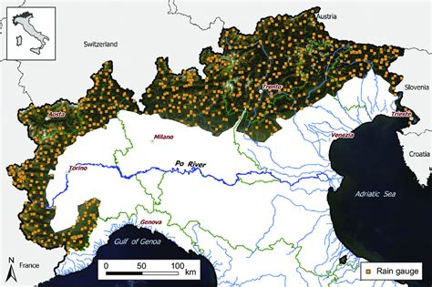 Map of the study area (Italian Alps, Northern Italy) and spatial ...