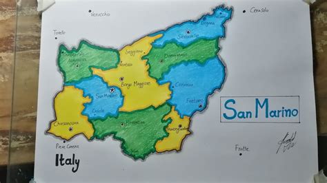 How To Draw San Marino Map Easy Saad Youtube