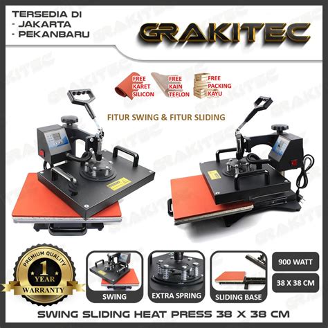 Mesin Heat Press Kaos Swing Sliding 38 X 38 CM GRAKITEC GrafikaKita