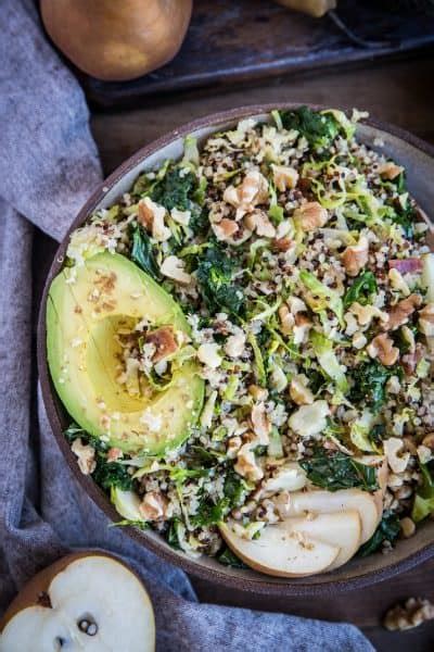 Warm Brussel Sprout Salad With Kale Quinoa And Bacon Vinaigrette The