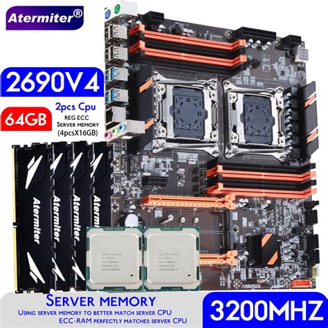 Atermiter Dual X99 Motherboard 2011 3 XEON E5 2690 V4 2 CPU