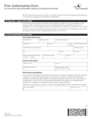 Fillable Online Prior Authorization Form Sun Life Financial Fax Email