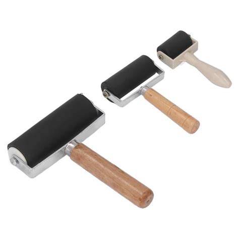 Akozon rouleau Brayer 3 pièces rouleau en caoutchouc Art Craft Brayer