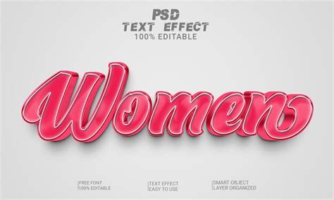 Mujeres D Efecto De Estilo De Texto Editable Archivo Psd Premium Con