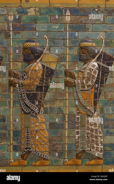 Berlin Germany Pergamonmuseum Ishtar Gate Of Babylon Two Warriors