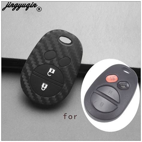 Jingyuqin Carbon Fiber Silicone Car Key Case Fob Cover For Toyota