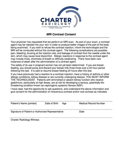 Fillable Online Mri Safety And Consent Form Progressive Radiology Fax