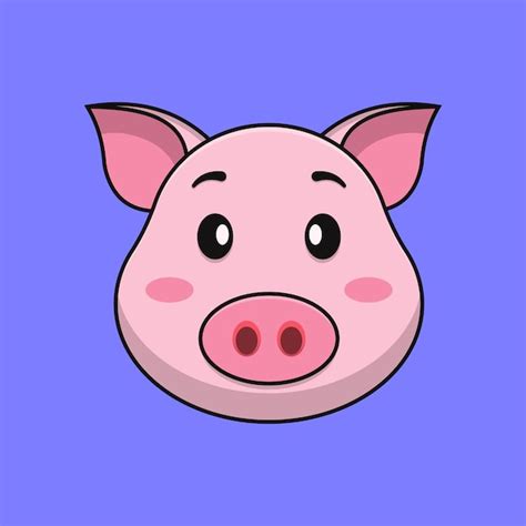 Ilustraci N De Icono De Vector De Dibujos Animados De Cara De Cerdo