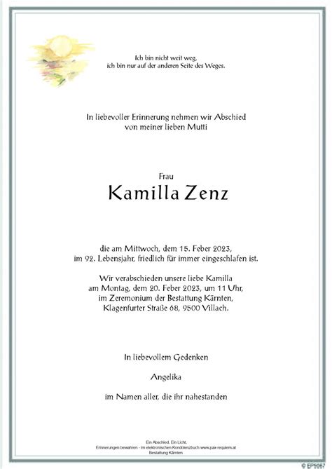 Parte für Kamilla Zenz pax requiem