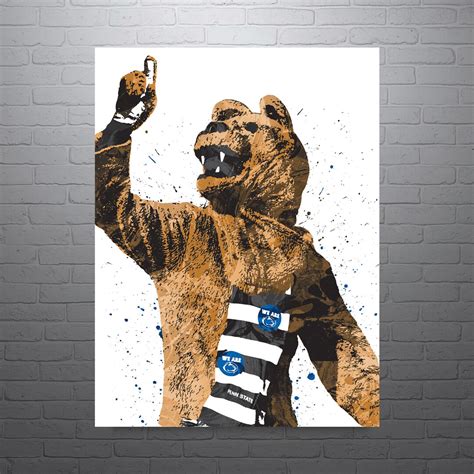 Nittany Lion Penn State Mascot NCAA Art Poster-free US - Etsy