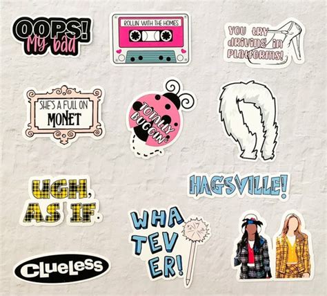 Clueless Sticker Set Cher Ugh As If Whatever L Hagsville Etsy