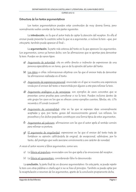 Estructura De Los Textos Argumentativos Pdf Descarga Gratuita