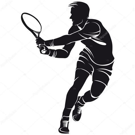 Tennis Player Silhouette Stock Vector By Chebanova 33686011