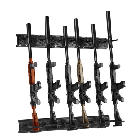 Vevor Gun Rack Indoor Gun Rack Wall Mount 6 Slot Vertical Rifle Shotgun Gun Rack 180 Lb Heavy