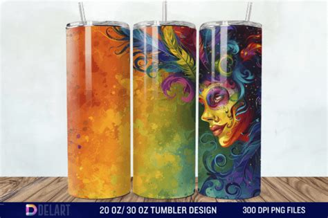 D Mardi Gras Tumbler Wrap Oz Oz Graphic By Delartcreation