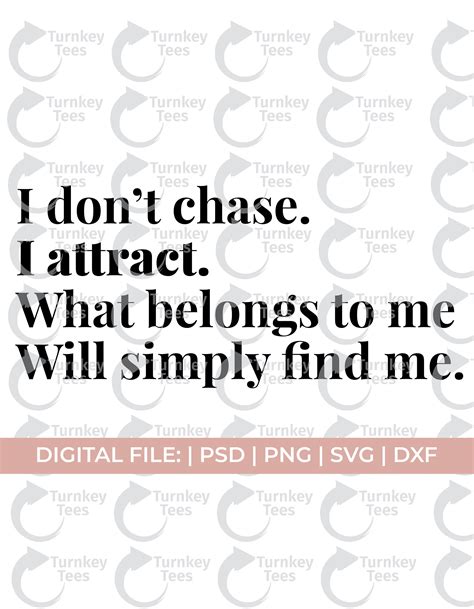 I Dont Chase I Attract Svg Manifest Svg Manifestation Etsy Uk