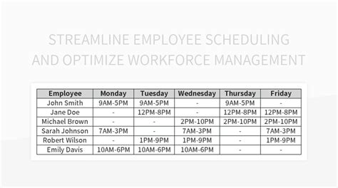 Streamline Employee Scheduling And Optimize Workforce Management Excel