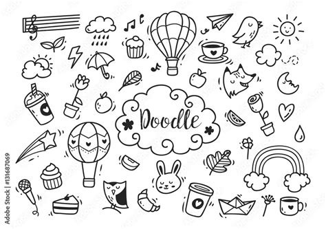 Set Of Cute Hand Drawn Doodle Stock Vector Adobe Stock