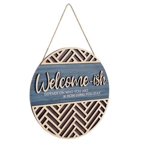 Duixinghas Eye Catching Welcome Plaque Welcome Sign Rustic 3d Front