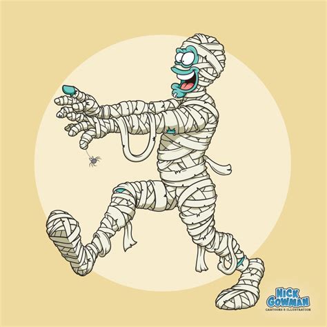 Egyptian Mummy Cartoon | Cartoon character wrapped in bandages